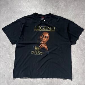 2005 Vintage Bob Marley Faded Black Band T Shirt Size XXL